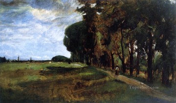 Vista cerca del paisaje impresionista de Polling John Henry Twachtman Pinturas al óleo